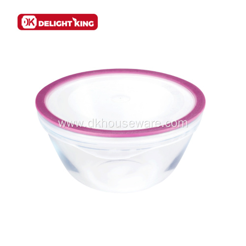 Glass Mixing Bowl with Silicone Lid Can Cover